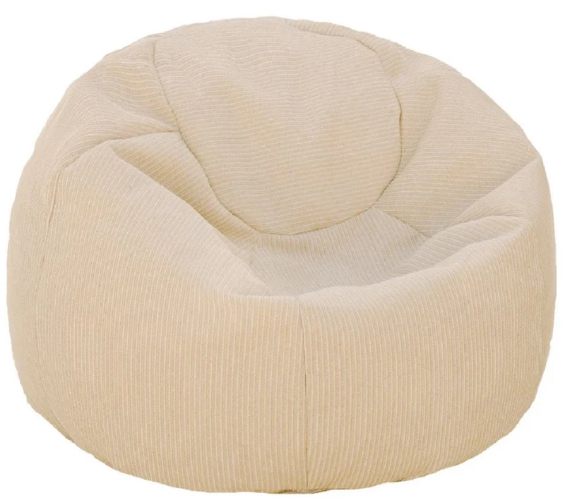 Casa Padrino Luxus Garten Sitzsack Beige Ø 90 cm