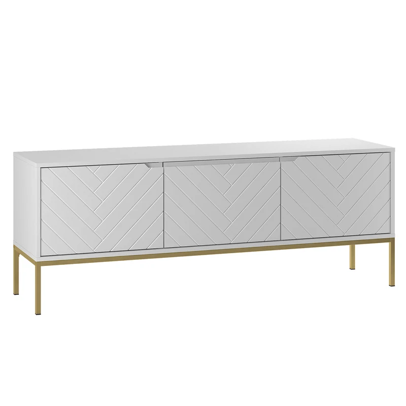 Meuble TV 3 portes 151 cm Daria Blanc