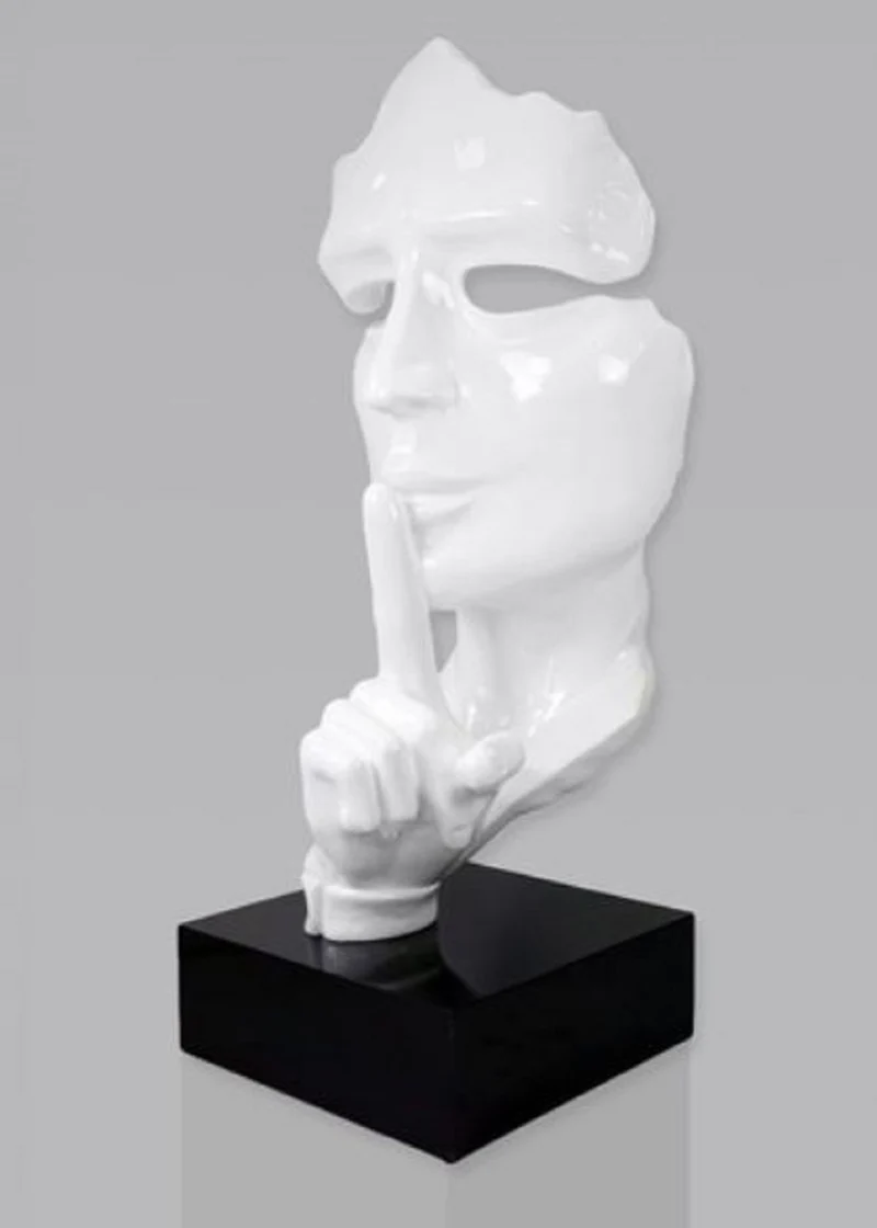 Casa Padrino XXL Deko Skulptur Weiß / Schwarz H. 190 cm