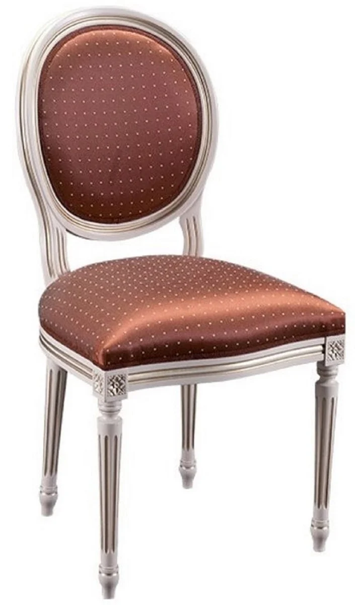 Casa Padrino Luxus Barock Esszimmer Stuhl 6er Set Bordeaurot / Weiß