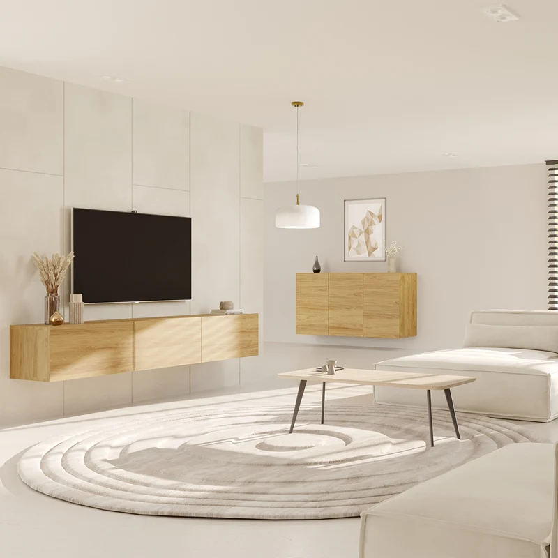 Meuble TV mural 3 portes 160 cm Idao Bois