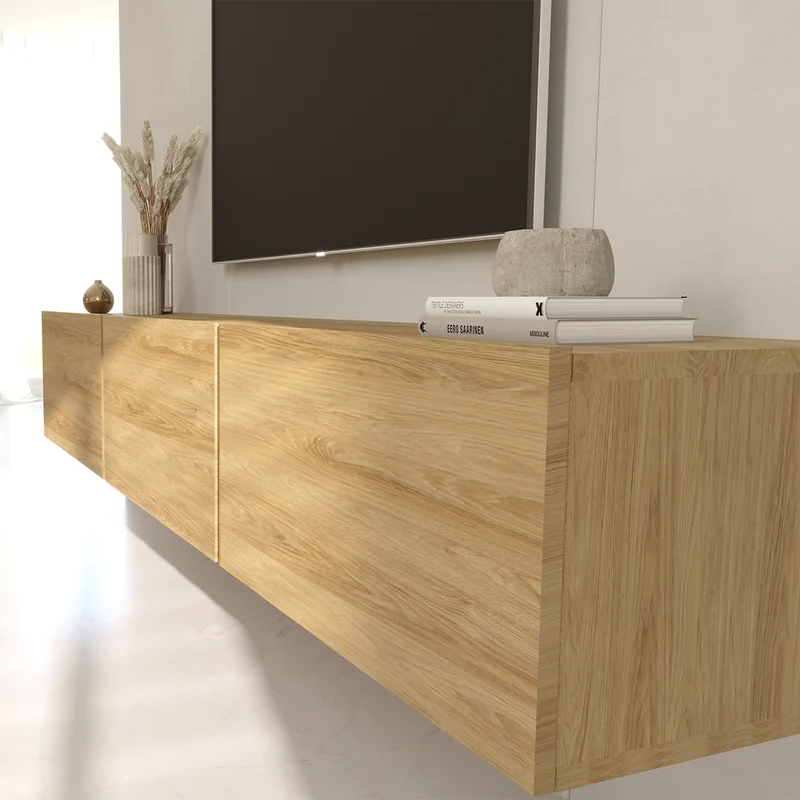 Meuble TV mural 3 portes 160 cm Idao Bois