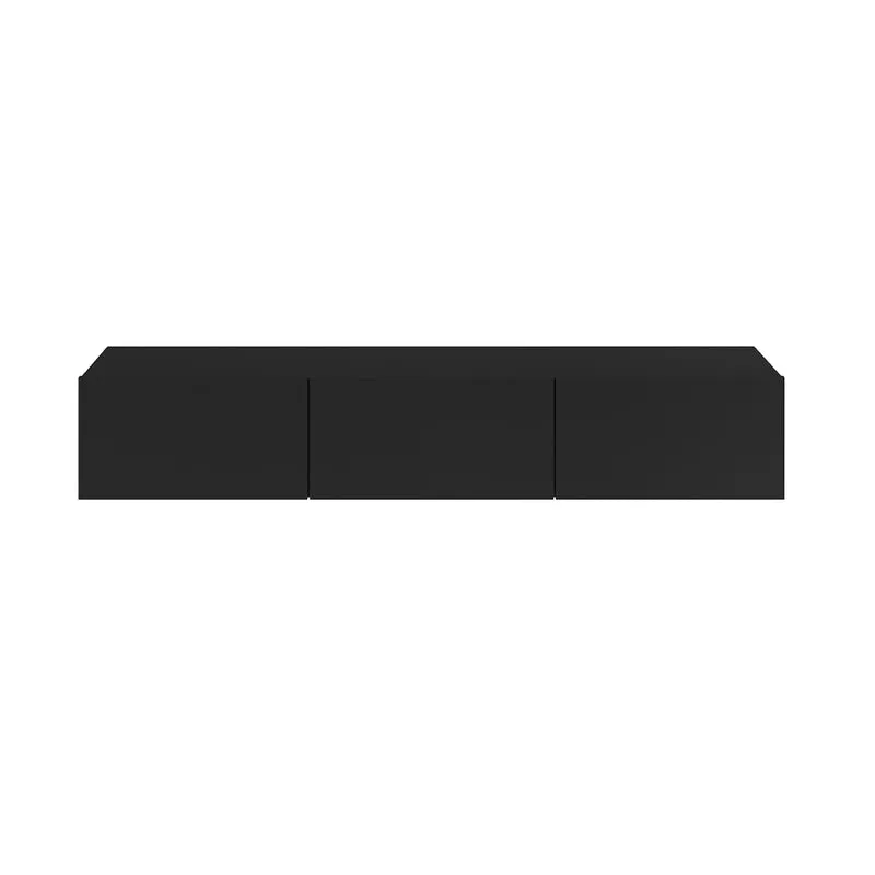 Meuble TV mural 3 portes 160 cm Idao Noir