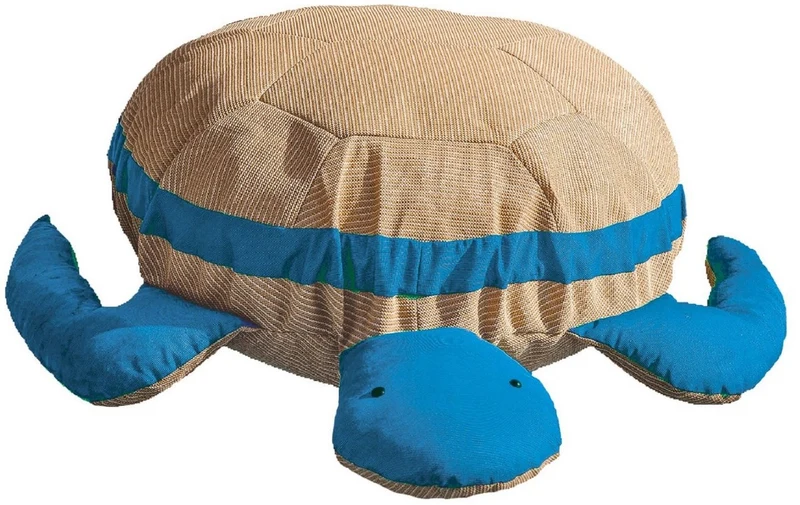 Casa Padrino Luxus Sitzsack Schildkröte Beige / Blau 135 cm