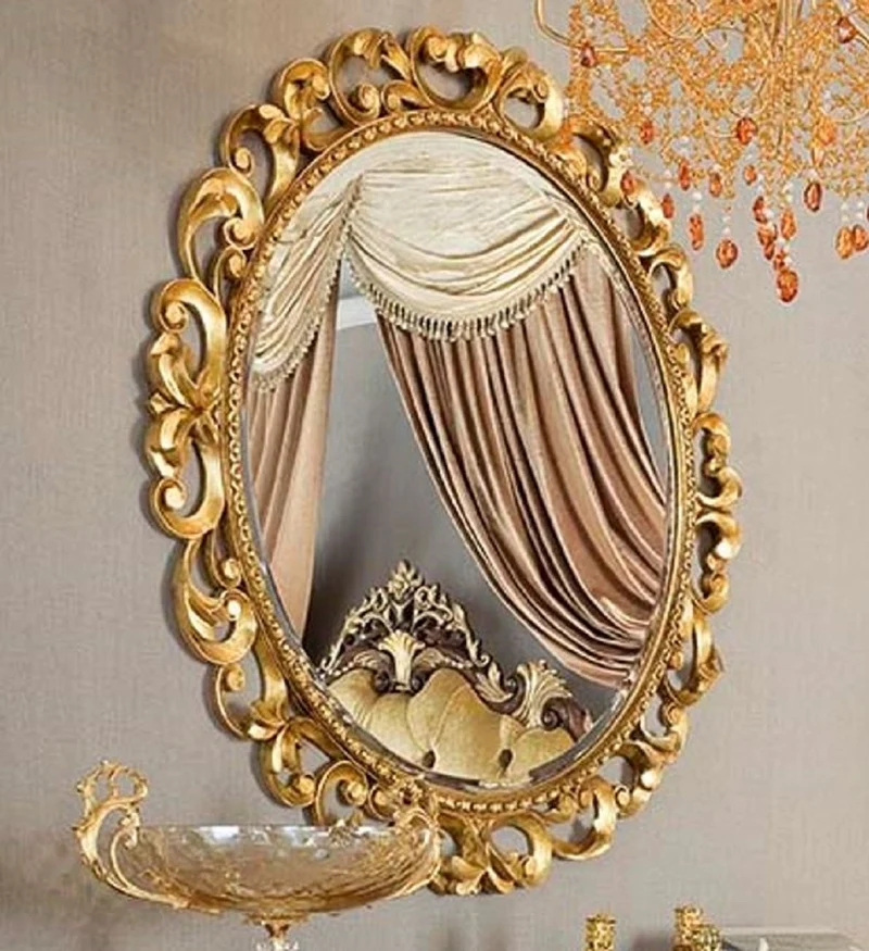 Casa Padrino Luxus Barock Wandspiegel Gold - Runder Barockstil Spiegel - Italienischer Barock Schlafzimmer Spiegel - Luxus Qualität - Made in Italy
