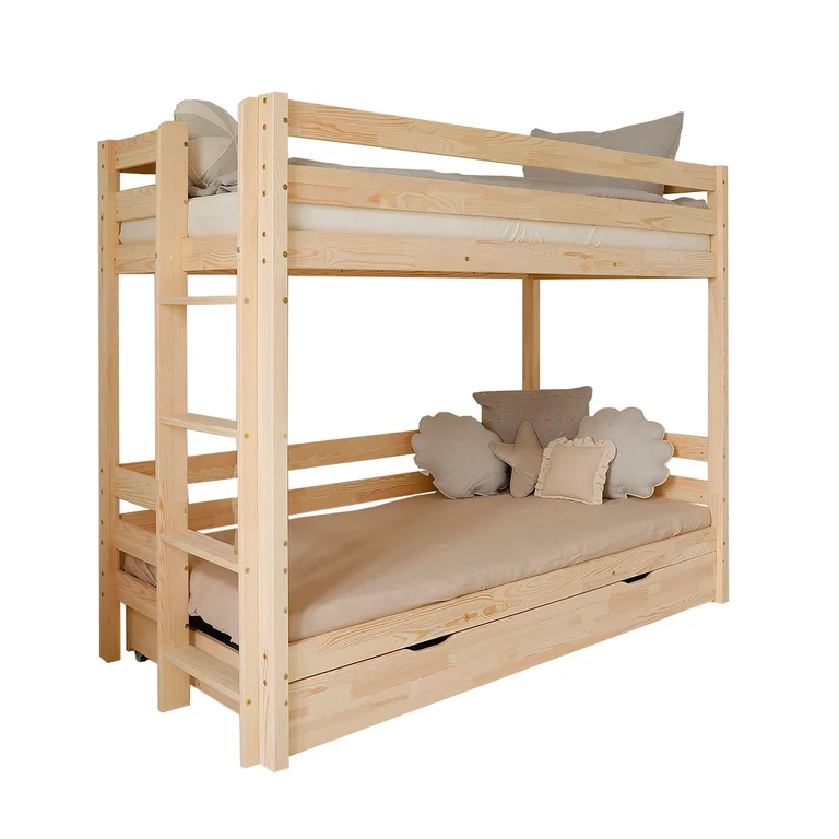 Lit superposé 90x190 sommiers et tiroir inclus Anaëlle Bois