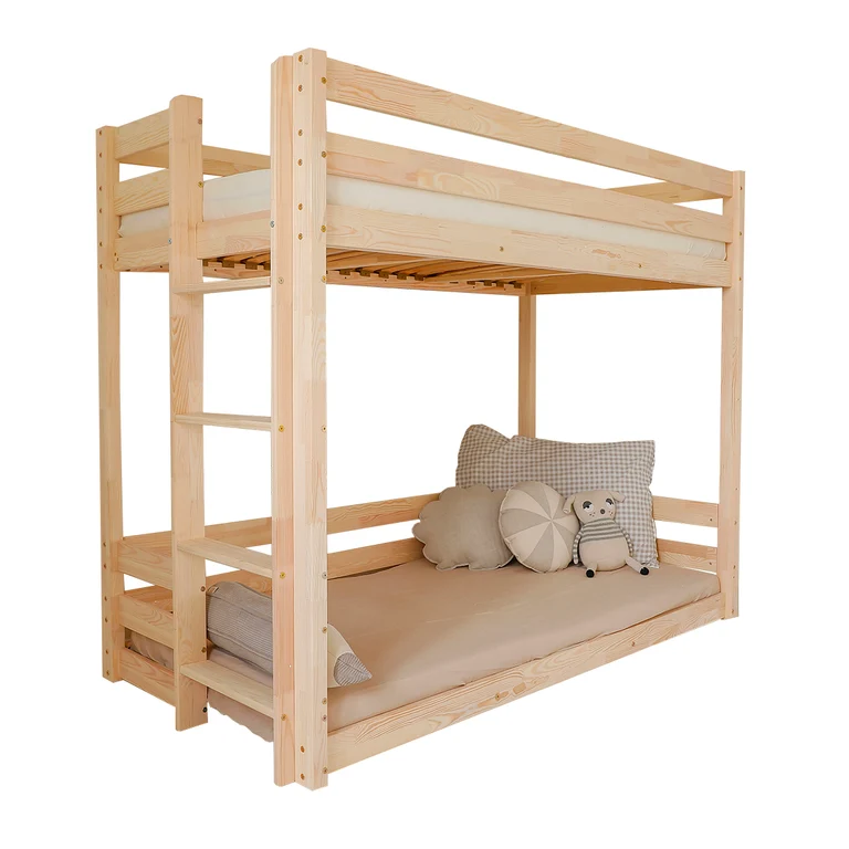 Lit superposé 90x190 au sol sommiers inclus Anaëlle Bois