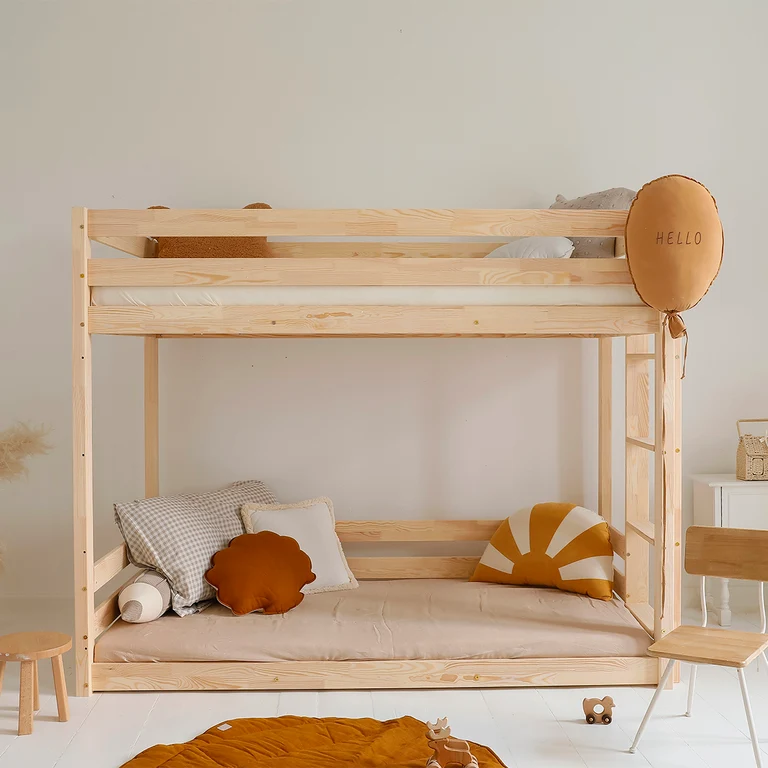 Lit superposé 90x190 au sol sommiers inclus Anaëlle Bois