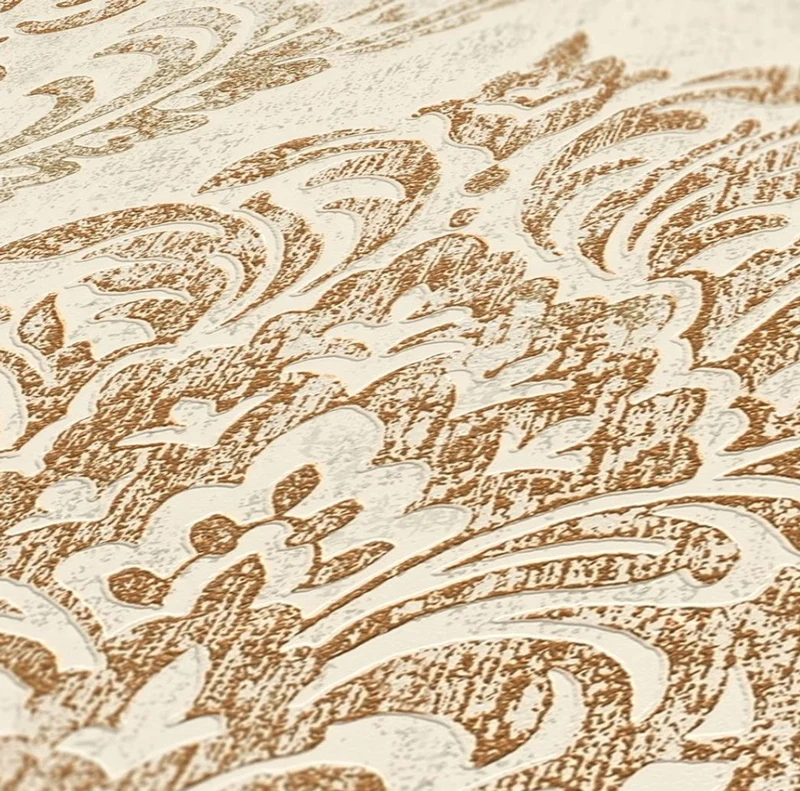 Casa Padrino Barock Vliestapete Creme / Gold Metallic