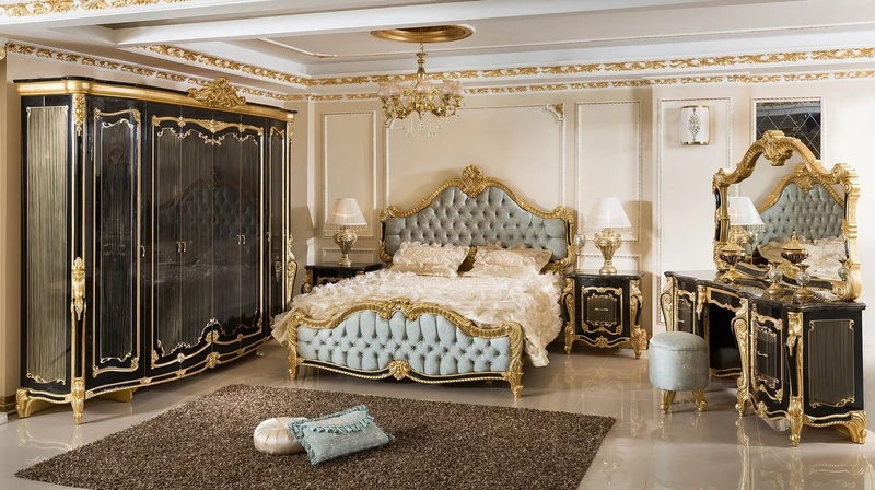 Casa Padrino Luxus Barock Nachtkommode mit 3 Schubladen Schwarz / Gold