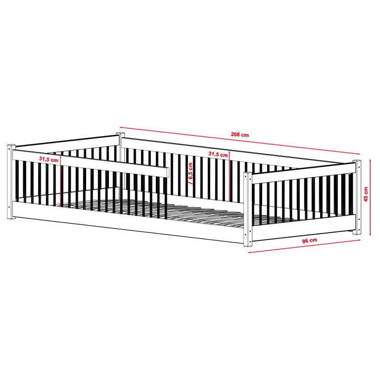 Lit au sol 90x200 sommier inclus Tamara Olive