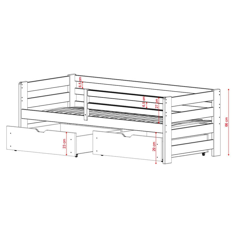 Lit 90x190 sommier et tiroirs inclus Erwan Bois