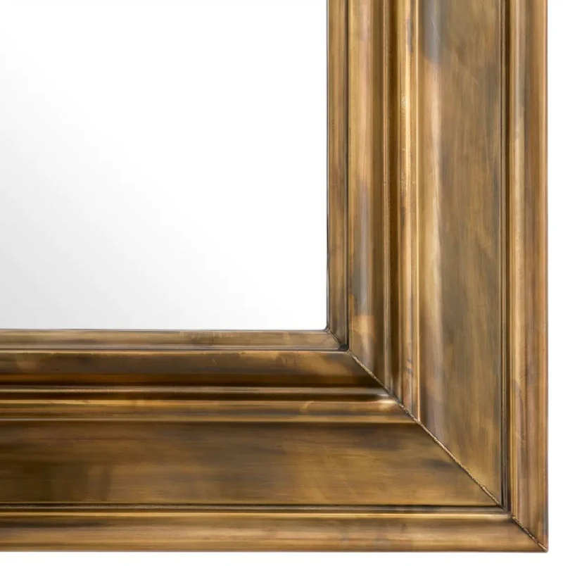Casa Padrino Luxus Edelstahl Wandspiegel Vintage Messing 100 x 13 x H. 100 cm - Quadratischer Wohnzimmer Spiegel - Schlafzimmer Spiegel - Garderoben Spiegel - Luxus Möbel - Luxus Einrichtung