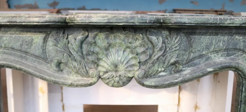 Casa Padrino Luxus Barock Marmor Kaminumrandung Dunkelgrün 150 x H. 120 cm