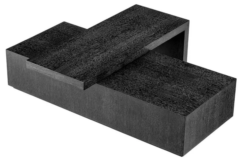 Casa Padrino Luxus Couchtisch Schwarzgrau - Massivholz Wohnzimmertisch mit drehbarer Tischplatte - Wohnzimmer Möbel - Hotel Möbel - Luxus Möbel - Luxus Einrichtung