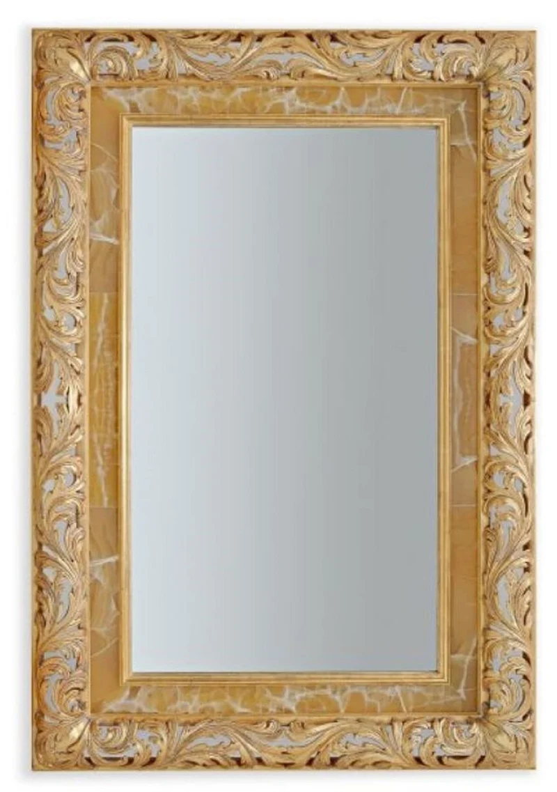 Casa Padrino Luxus Barock Spiegel Antik Gold - Italienischer Barockstil Massivholz Wandspiegel - Luxus Möbel im Barockstil - Prunkvolle Barock Möbel - Made in Italy - Luxus Barock Interior