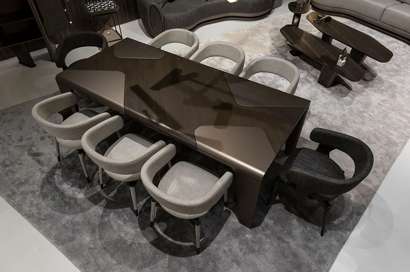 Casa Padrino Luxus Esstisch Dunkelbraun / Bronze 235 x 110 x H. 77 cm - Rechteckiger Esszimmertisch - Esszimmer Möbel - Hotel Möbel - Luxus Möbel - Luxus Qualität