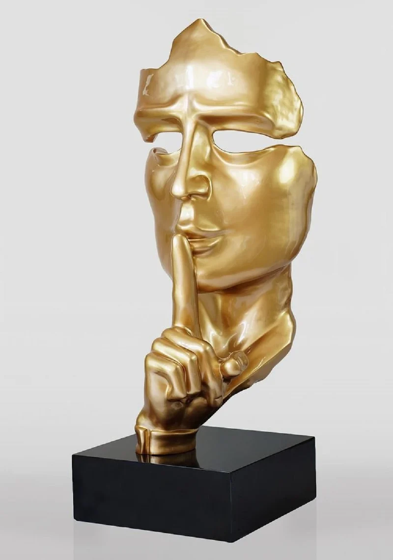 Casa Padrino XXL Deko Skulptur Gold / Schwarz H. 190 cm