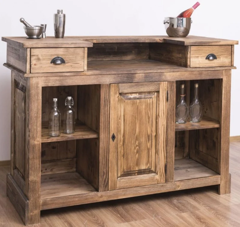 Casa Padrino Landhaus Stil Bar Theke Braun 180cm Massivholz Tresen