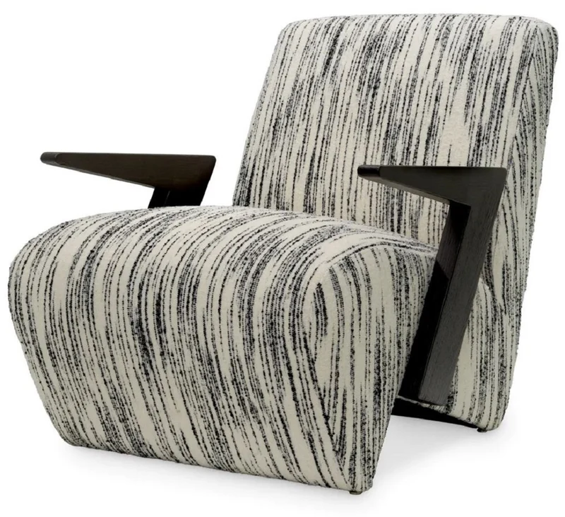 Casa Padrino Luxus Sessel Weiß / Schwarz 70 x 92 x H. 73 cm