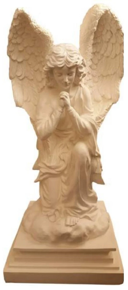 Casa Padrino Jugendstil XXL Deko Skulptur Engel Beige H. 80 cm - XXL Garten Deko Figur - XXL Garten Deko Accessoires - Barock & Jugendstil Garten Deko
