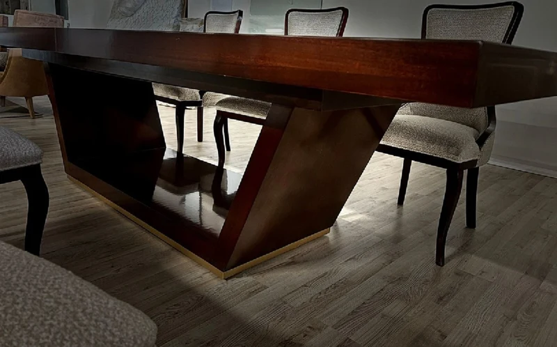 Casa Padrino Luxus Esstisch Braun / Gold 300-400 x 110 x H. 78 cm - Ausziehbarer Massivholz Esszimmertisch - Italienische Luxus Esszimmer Möbel - Luxus Qualität - Made in Italy