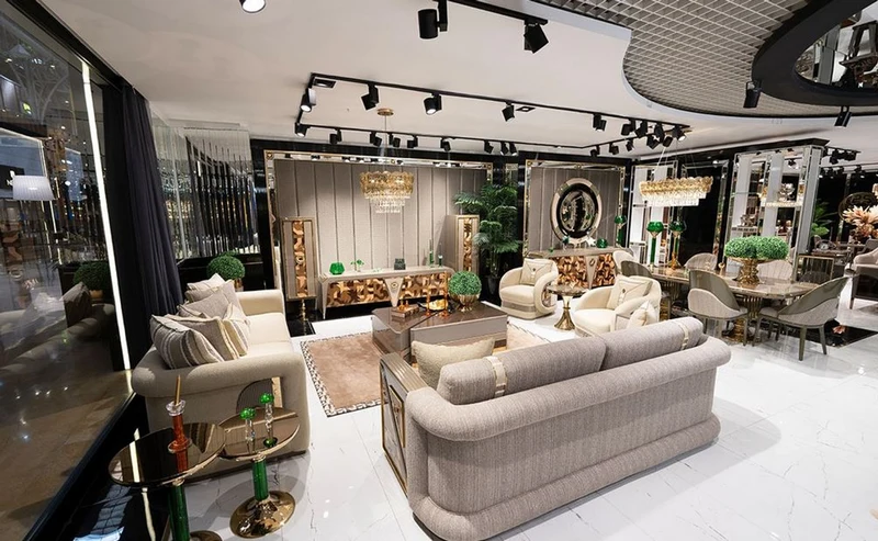 Casa Padrino Luxus Sofa Creme / Braun / Grau / Gold - Wohnzimmer Sofa - Hotel Sofa - Wohnzimmer Möbel - Hotel Möbel - Luxus Möbel