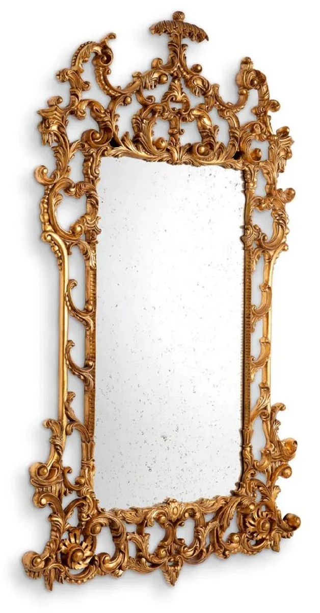 Casa Padrino Luxus Barock Spiegel Antik Gold - Prunkvoller Barockstil Wandspiegel mit antikem Spiegelglas - Luxus Möbel im Barockstil - Prunkvolle Barock Möbel - Edel & Prunkvoll