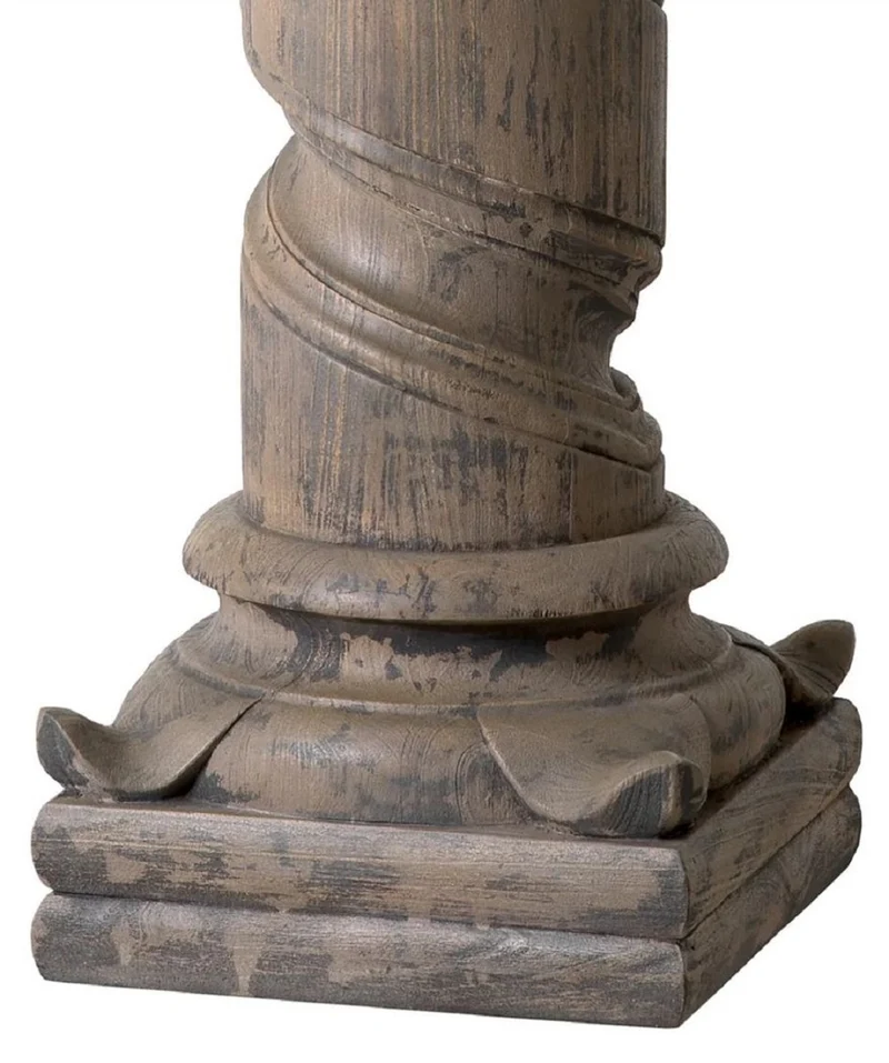 Casa Padrino Luxus Barock Mahagoni Deko Säule Antik Braun - Handgeschitzte Massivholz Säule - Prunkvolle Wohnzimmer Deko - Barock Möbel - Barock Deko Accessoires