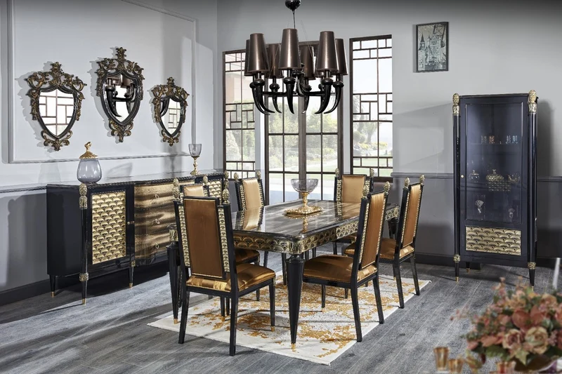 Casa Padrino Luxus Barock Vitrine Schwarz / Gold - Prunkvoller Massivholz Vitrinenschrank mit Glastür - Luxus Möbel im Barockstil - Barock Möbel - Edel & Prunkvoll