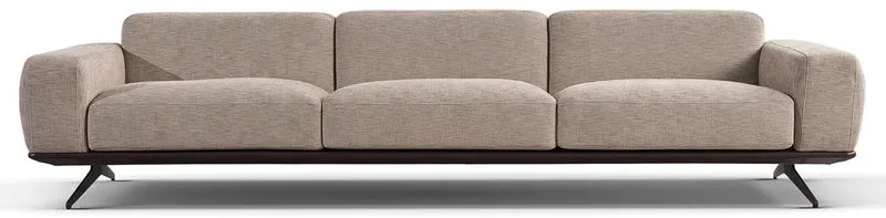 Casa Padrino Luxus Sofa Beige / Dunkelbraun 320 x 100 x H. 70 cm - Wohnzimmer Sofa - Hotel Sofa - Wohnzimmer Möbel - Hotel Möbel - Luxus Möbel - Luxus Einrichtung - Wohnzimmer Einrichtung