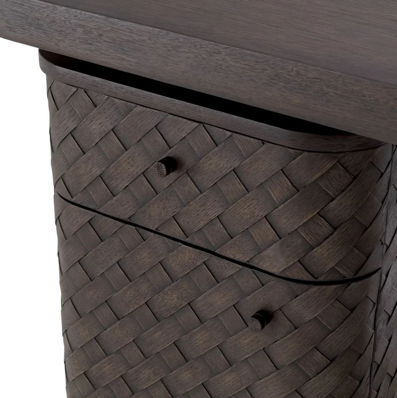 Casa Padrino Luxus Schreibtisch Braun / Bronze 150 x 60 x H. 75 cm - Massivholz Bürotisch mit Schublade und Tür - Computertisch - Büro Möbel - Luxus Möbel - Luxus Einrichtung - Luxus Qualität