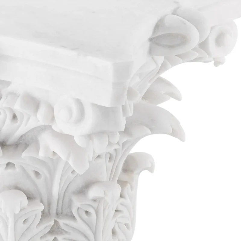 Casa Padrino Luxus Barock Marmor Couchtisch Weiß - Handgefertigter Barockstil Marmor Wohnzimmertisch - Prunkvolle Luxus Barock Marmor Wohnzimmer Möbel