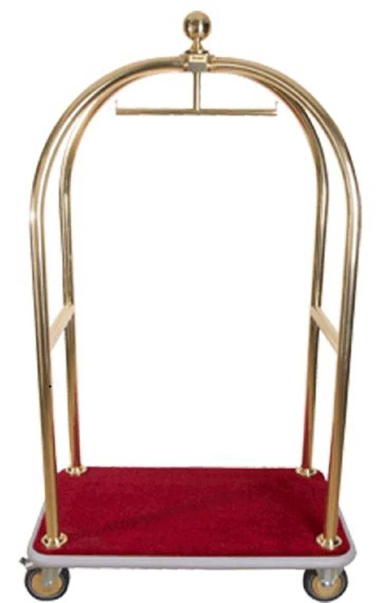 Casa Padrino Luxus Trolley Gold / Rot 105 x 65 x H. 193 cm - Hotel Accessoires - Luxus Accessoires