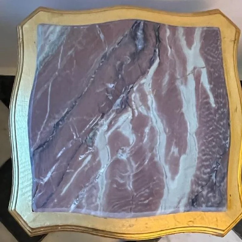 Casa Padrino Barock Beistelltisch Gold / Grau - Quadratischer Antik Stil Tisch mit Marmorplatte - Barockstil Wohnzimmer Möbel im Barockstil - Barock Möbel