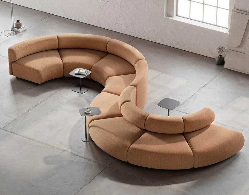 Casa Padrino Luxus Sofa Braun 590 x 340 x H. 72 cm - Gebogenes Modulares 8 Teiliges Sofa - Hotel Sofa - Wohnzimmer Möbel - Hotel Möbel - Luxus Möbel