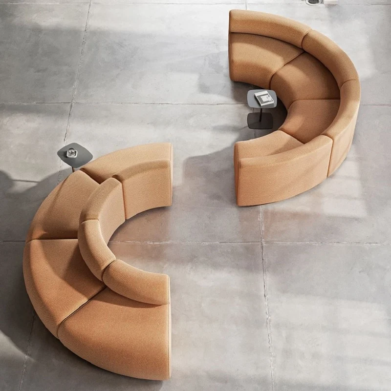 Casa Padrino Luxus Sofa Braun 590 x 340 x H. 72 cm - Gebogenes Modulares 8 Teiliges Sofa - Hotel Sofa - Wohnzimmer Möbel - Hotel Möbel - Luxus Möbel