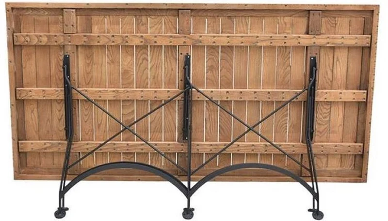 Casa Padrino Jugendstil Garten Esstisch Braun / Schwarz 180 x 80 x H. 76 cm - Klappbarer Gartentisch - Barock & Jugendstil Gastronomie & Garten Möbel