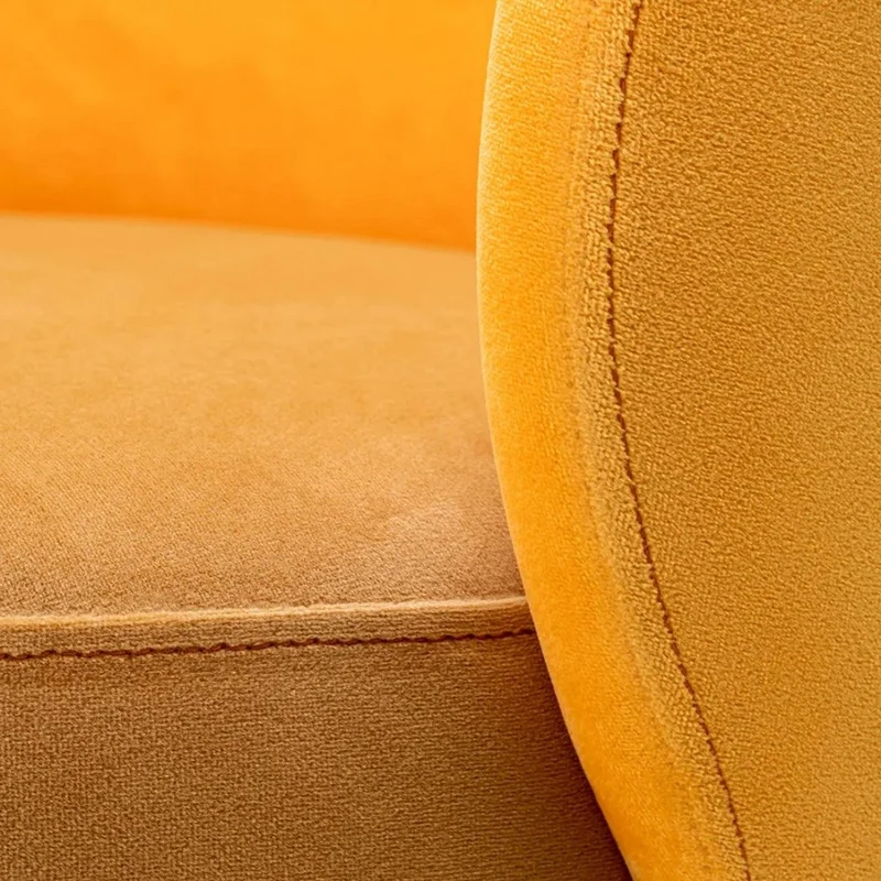 Casa Padrino Luxus Samt Esszimmer Stuhl Dunkelgelb / Gelb / Messing 60 x 55 x H. 73,5 cm - Drehstuhl mit edlem Samtsoff - Esszimmer Möbel - Luxus Möbel - Luxus Qualität