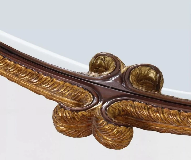 Casa Padrino Luxus Barock Wandspiegel Antik Gold / Dunkelbraun - Ovaler Spiegel im Barockstil - Barock Garderoben Spiegel - Luxus Möbel im Barockstil - Barock Möbel - Edel & Prunkvoll