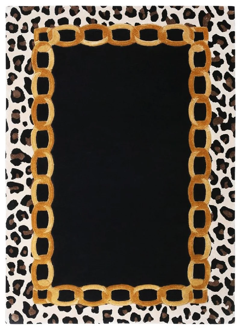 Casa Padrino Luxus Teppich mit Leoparden Design Mehrfarbig 160 x 230 cm - Rechteckiger Wohnzimmer Teppich - Handgetufteter Schlafzimmer Teppich - Luxus Interior - Luxus Qualität