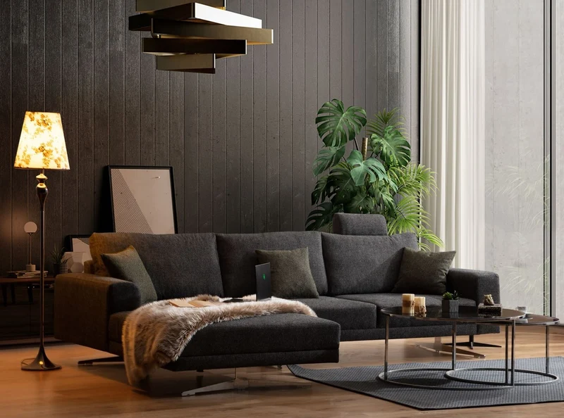 Casa Padrino Luxus Ecksofa Grau / Silber 310 x 180 x H. 70 cm - Wohnzimmer Sofa - Wohnzimmer Möbel - Luxus Möbel - Luxus Einrichtung