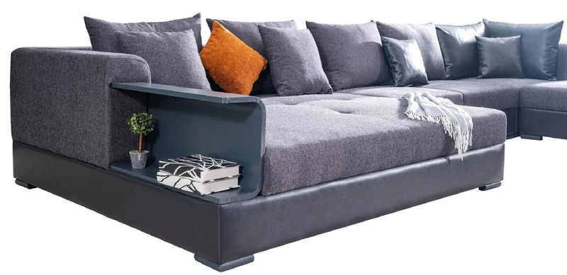 Casa Padrino Luxus Ecksofa Blau 445 x 370 cm - Wohnzimmer Sofa - Wohnzimmer Möbel - Luxus Möbel - Luxus Wohnzimmer Einrichtung