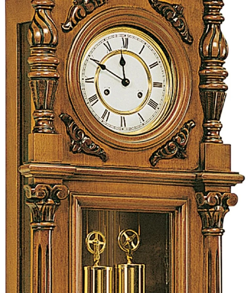 Casa Padrino Luxus Barock Wanduhr Braun / Gold - Handgeschnitzte Barockstil Uhr - Prunkvolle Barock Pendeluhr - Luxus Qualität - Made in Italy
