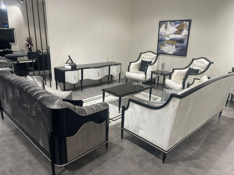 Casa Padrino Luxus Barock Wohnzimmer Sofa Gold / Schwarz / Grau - Handgefertigtes Barockstil Sofa - Luxus Wohnzimmer Möbel im Barockstil - Barock Möbel - Edel & Prunkvoll