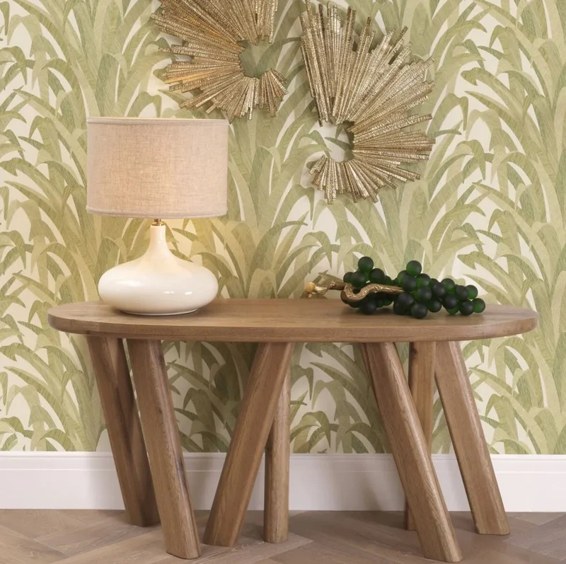 Casa Padrino Luxus Konsole Braun 160 x 54,5 x H. 76,5 cm - Ovaler Konsolentisch mit massiver Eichenholz Tischplatte - Massivholz Möbel - Luxus Möbel - Luxus Qualität