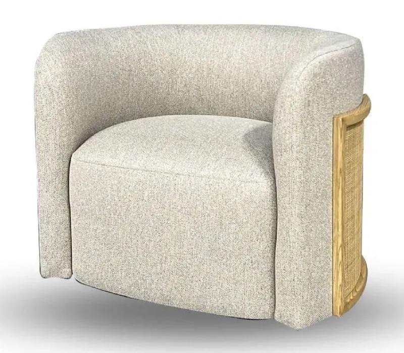 Casa Padrino Luxus Sessel Grau / Naturfarben 93 x 75 x H. 69 cm - Wohnzimmer Sessel - Hotel Sessel - Wohnzimmer Möbel - Hotel Möbel - Luxus Möbel - Wohnzimmer Einrichtung - Luxus Einrichtung