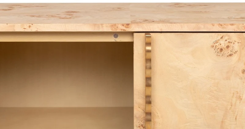 Casa Padrino Luxus Sideboard Naturfarben 93 x 45 x H. 80 cm - Massivholz Schrank mit 2 Türen - Luxus Möbel - Hotel Möbel - Luxus Einrichtung