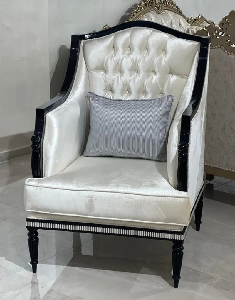 Casa Padrino Luxus Barock Wohnzimmer Sessel Gold / Schwarz / Grau - Handgefertigter Barockstil Sessel - Luxus Wohnzimmer Möbel im Barockstil - Barock Möbel - Edel & Prunkvoll