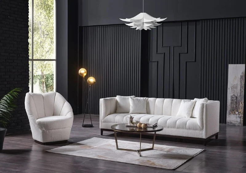 Casa Padrino Luxus Sofa Weiß / Schwarz 240 x 90 x H. 80 cm - Wohnzimmer Sofa - Hotel Sofa - Wohnzimmer Möbel - Hotel Möbel - Luxus Möbel - Luxus Einrichtung